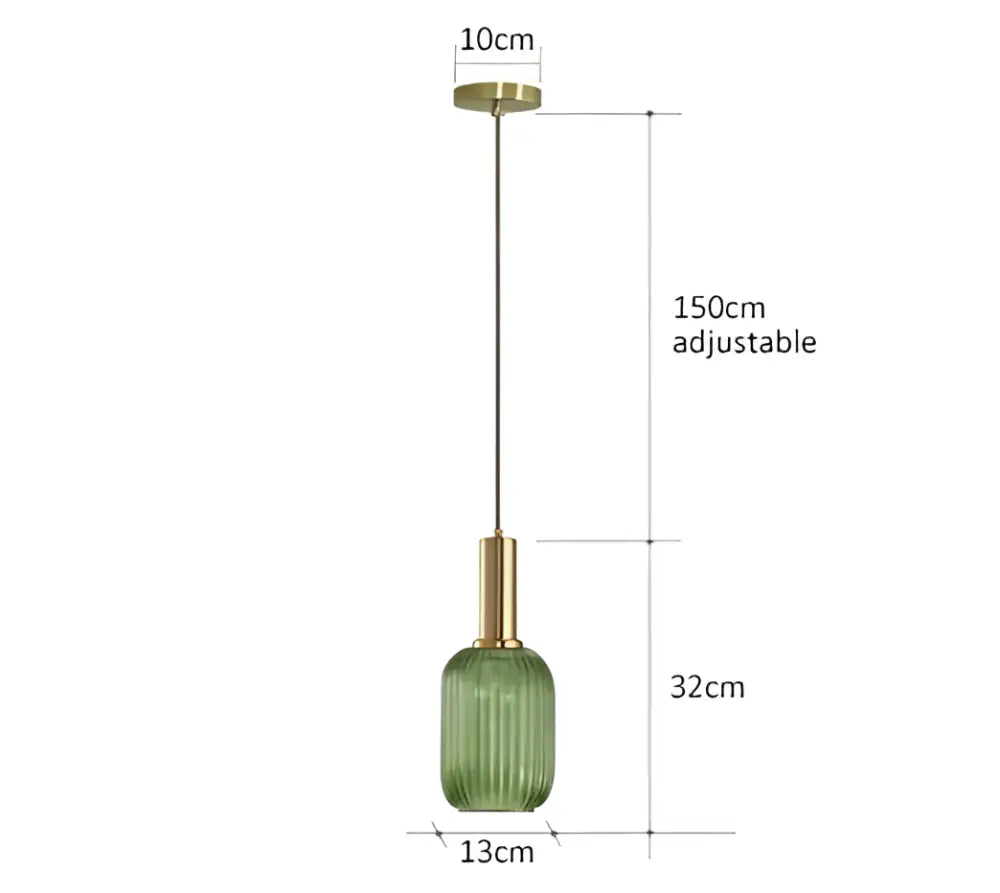 Ribbed amber glass pendant lights dining room led hanging lighting