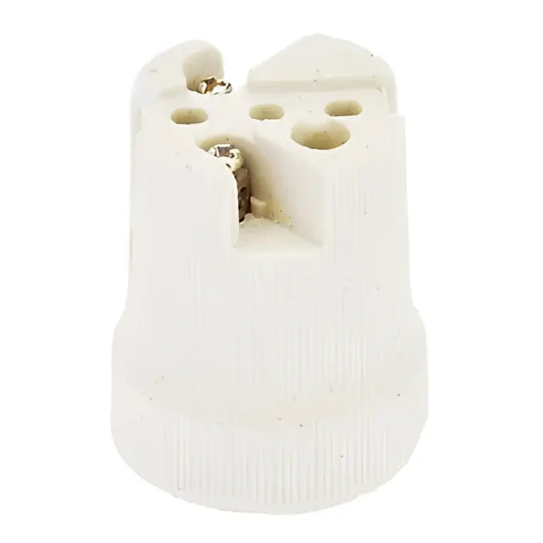 Ribbed beige ceramic e27 socket lamp holder for living room lighting