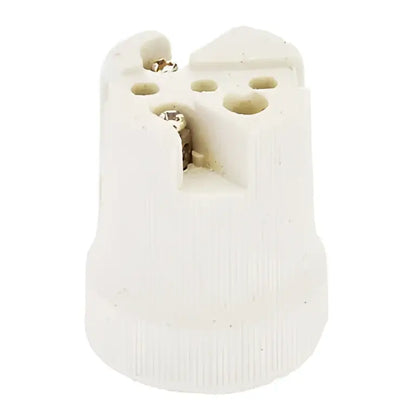 Ribbed beige ceramic e27 socket lamp holder for living room lighting