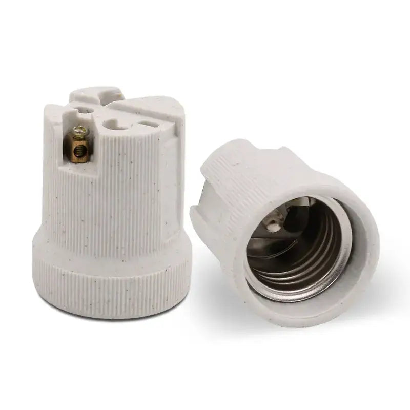Ribbed beige ceramic e27 socket lamp holder for living room lighting