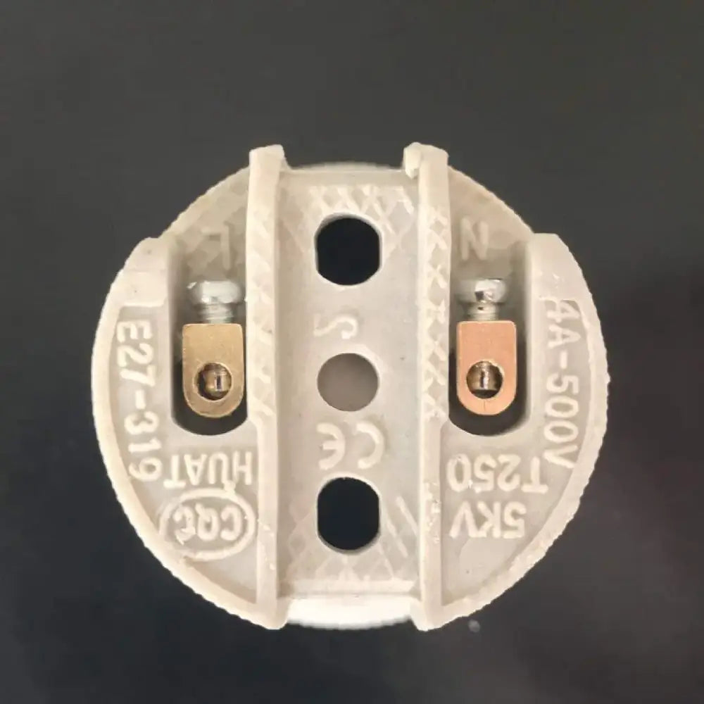 Ribbed beige ceramic e27 socket lamp holder for living room lighting
