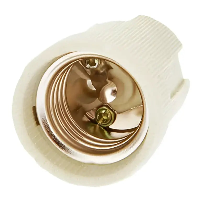 Ribbed beige ceramic e27 socket lamp holder for living room lighting
