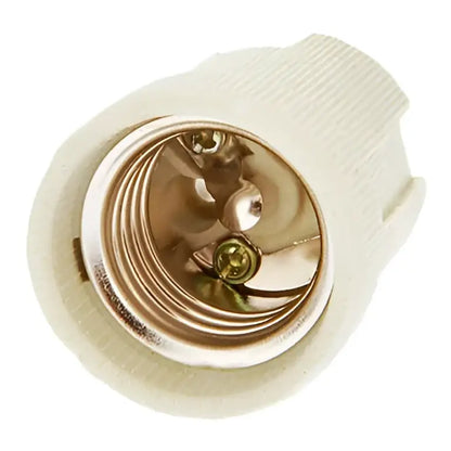 Ribbed beige ceramic e27 socket lamp holder for living room lighting