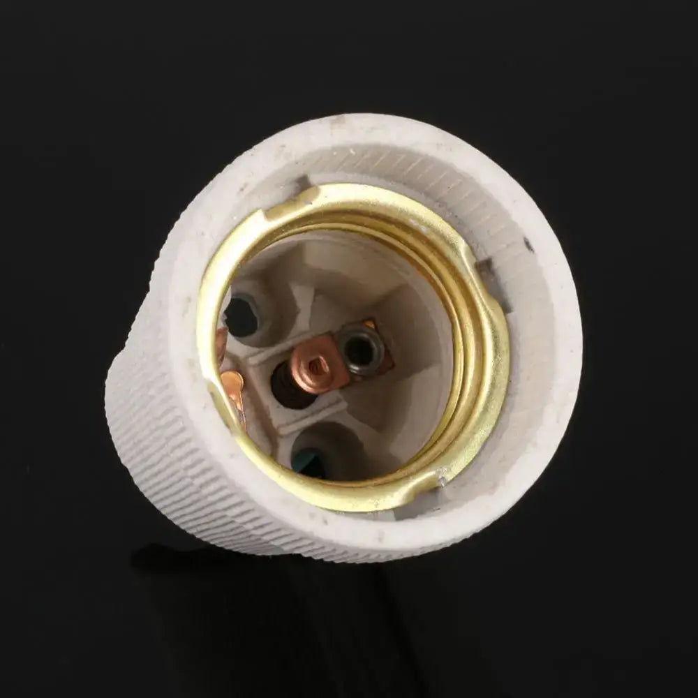 Ribbed beige ceramic e27 socket lamp holder for living room lighting