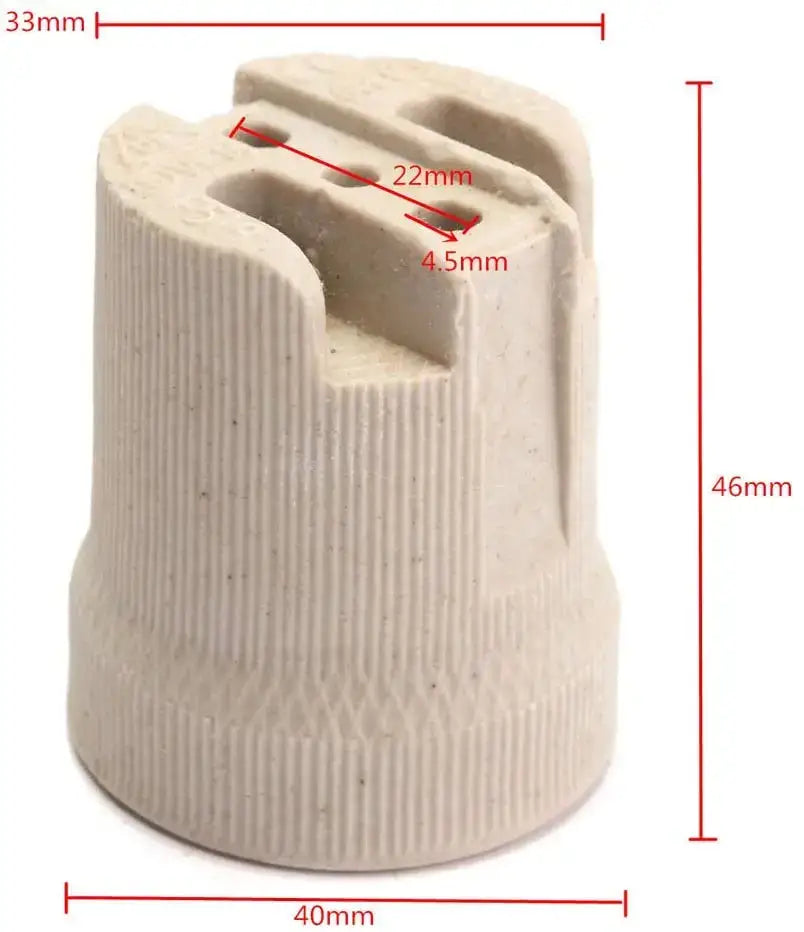 Ribbed beige ceramic e27 socket lamp holder for living room lighting