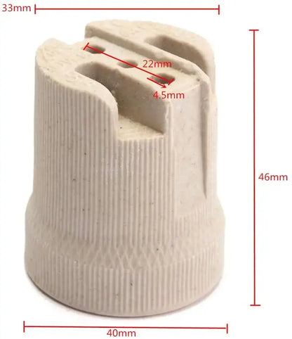 Ribbed beige ceramic e27 socket lamp holder for living room lighting