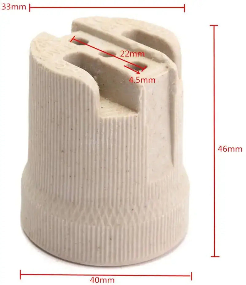 Ribbed beige ceramic e27 socket lamp holder for living room lighting