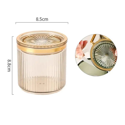 Ribbed clear & olive green acrylic seasoning jar set kitchen storage