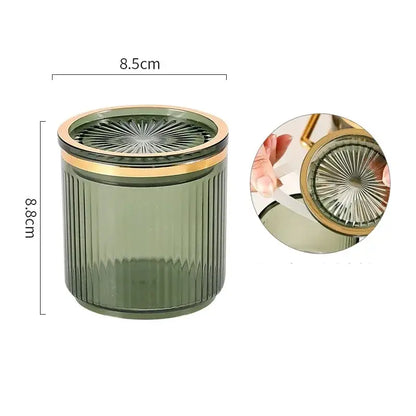 Ribbed clear & olive green acrylic seasoning jar set kitchen storage