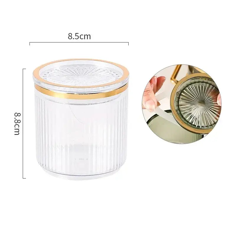 Ribbed clear & olive green acrylic seasoning jar set kitchen storage