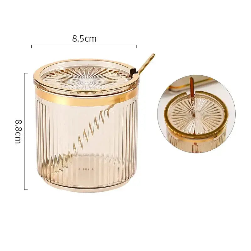Ribbed clear & olive green acrylic seasoning jar set kitchen storage