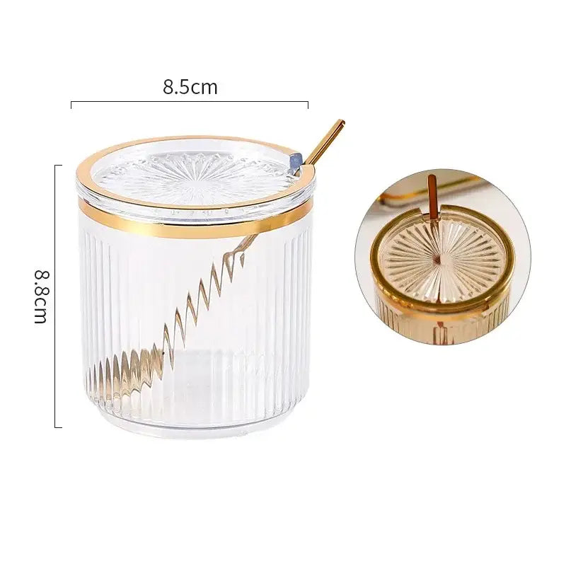 Ribbed clear & olive green acrylic seasoning jar set kitchen storage