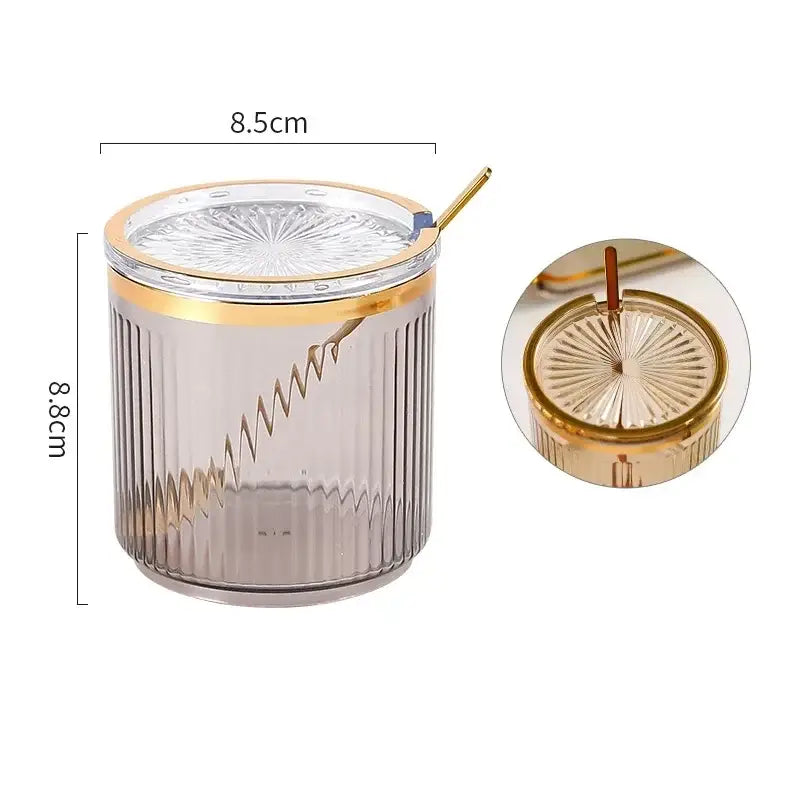 Ribbed clear & olive green acrylic seasoning jar set kitchen storage