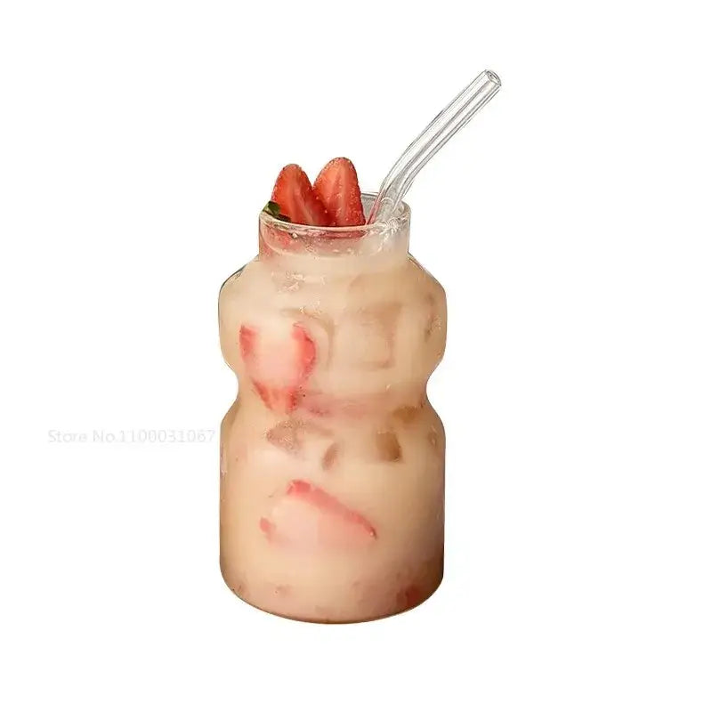Ribbed frosted borosilicate glass cups kitchen mason jar tumblers