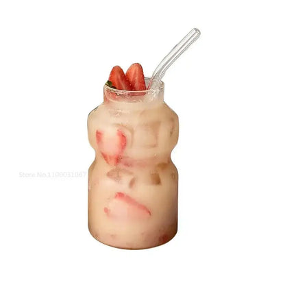 Ribbed frosted borosilicate glass cups kitchen mason jar tumblers