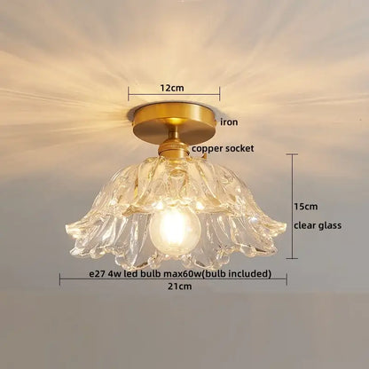 Ribbed glass copper led ceiling light dining room chandelier