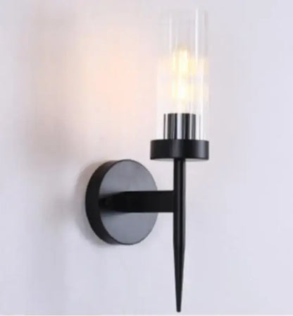 Ribbed glass gold led wall lights for bedroom