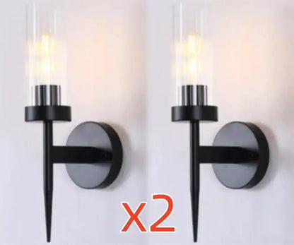Ribbed glass gold led wall lights for bedroom