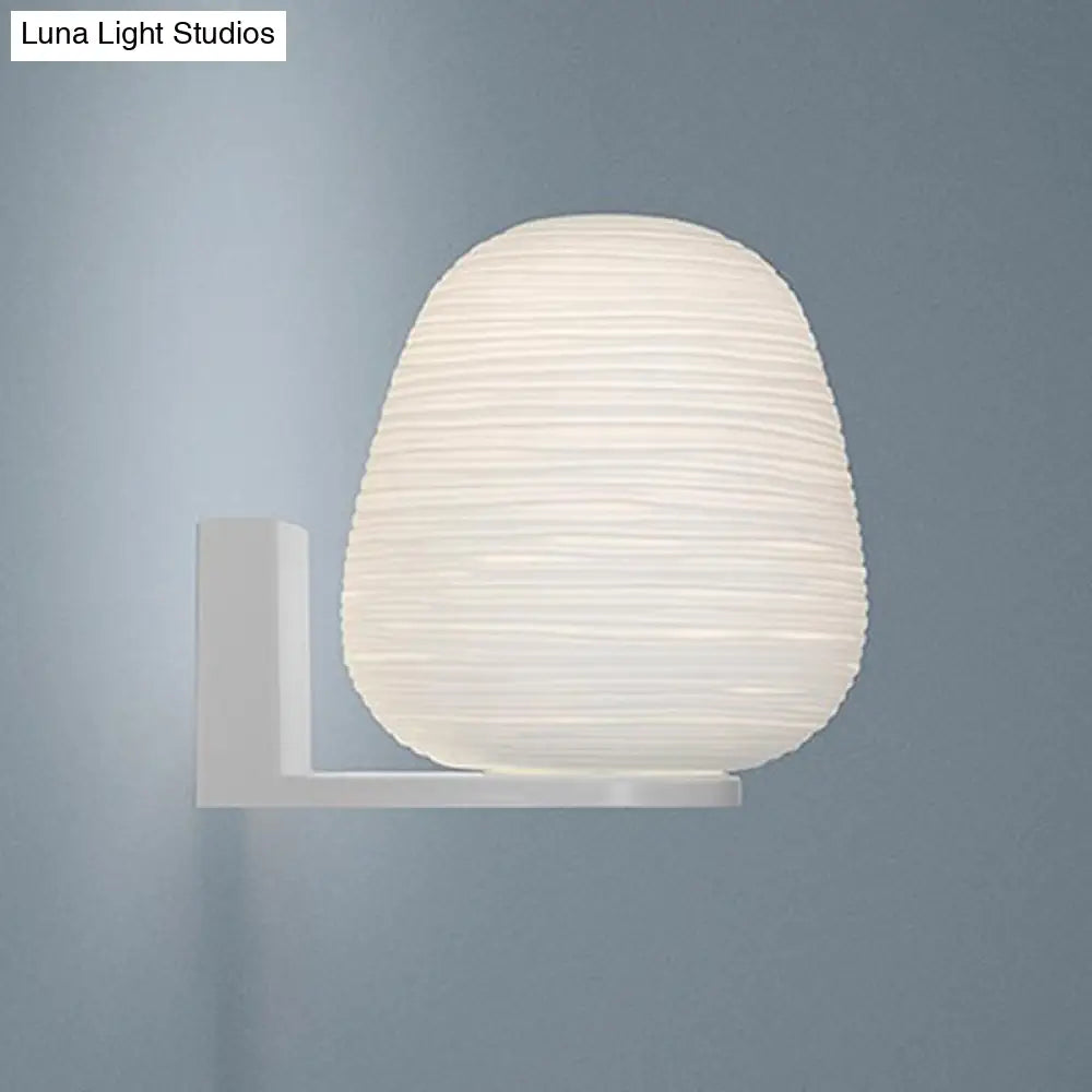 DecorBites™ Ribbed Glass Sconce: Simple 1-Light Wall Mounted Lighting in Milky White