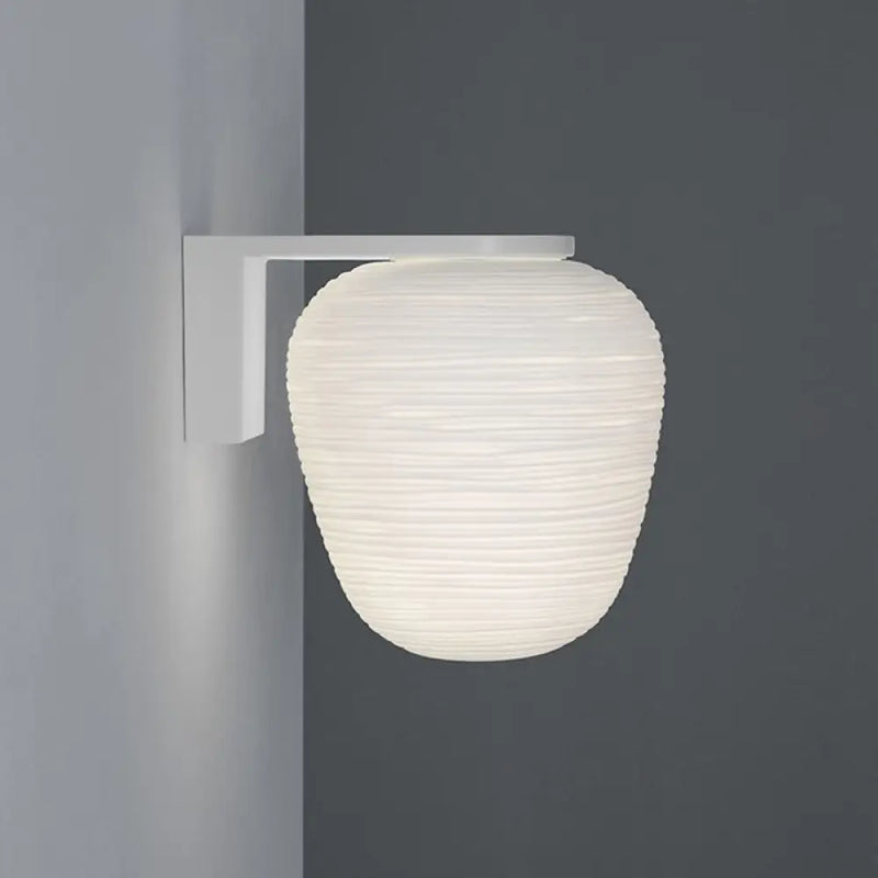 DecorBites™ Ribbed Glass Sconce: Simple 1-Light Wall Mounted Lighting in Milky White