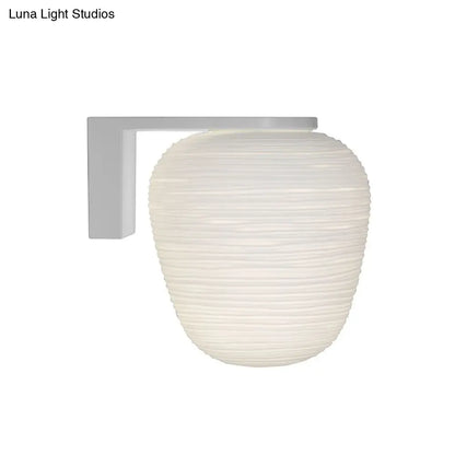 DecorBites™ Ribbed Glass Sconce: Simple 1-Light Wall Mounted Lighting in Milky White