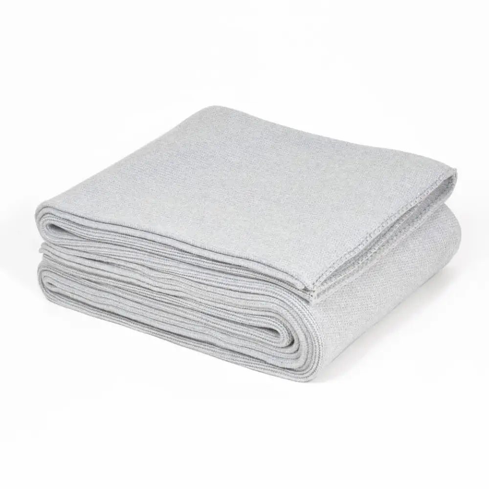 Ribbed gray organic cotton weighted blanket bedroom sleep quilt