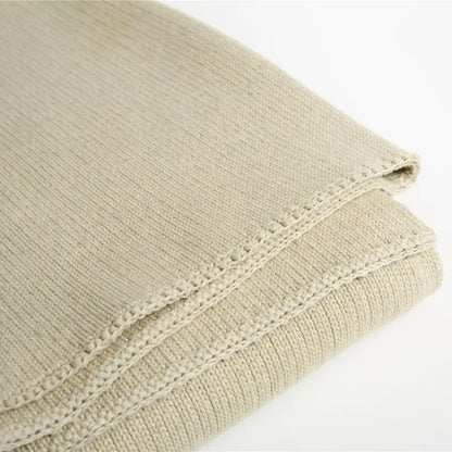 Ribbed gray organic cotton weighted blanket bedroom sleep quilt