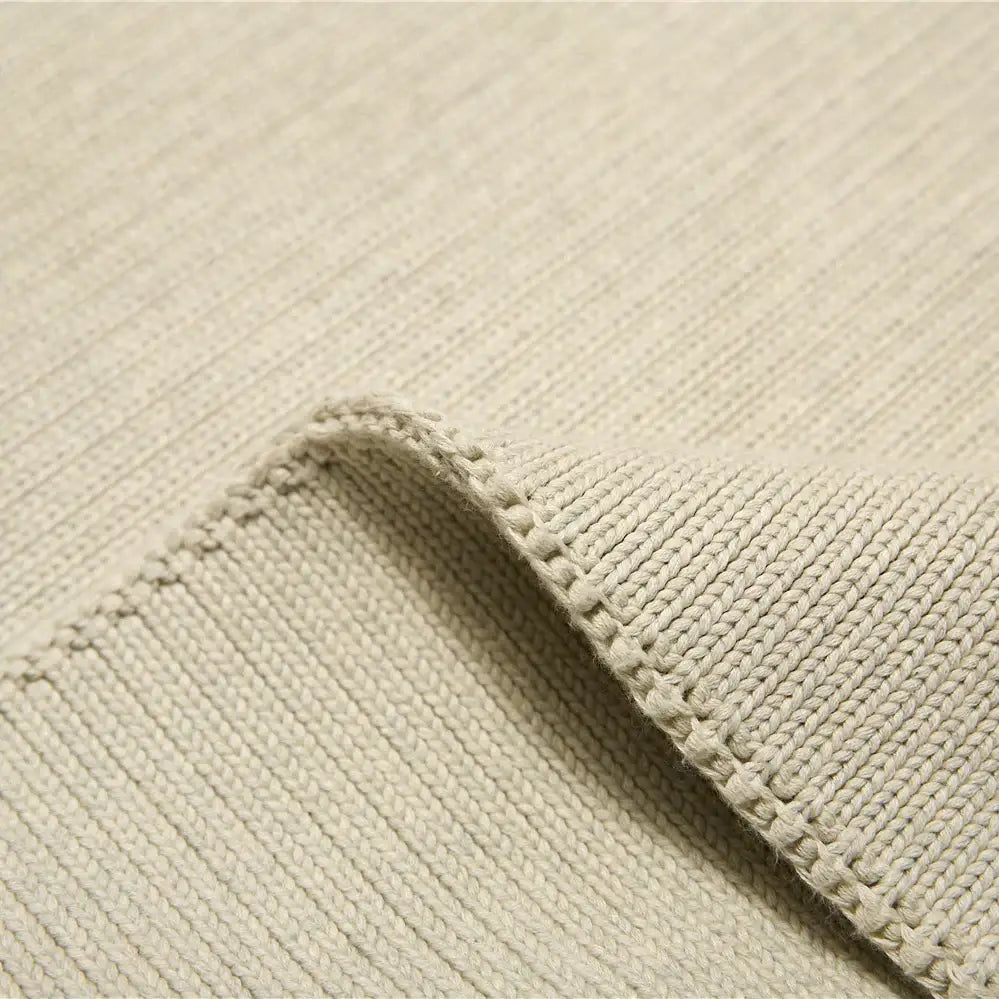 Ribbed gray organic cotton weighted blanket bedroom sleep quilt