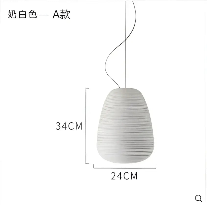 Ribbed off white glass whorl pendant light for kitchen decor