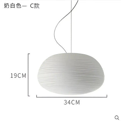 Ribbed off white glass whorl pendant light for kitchen decor
