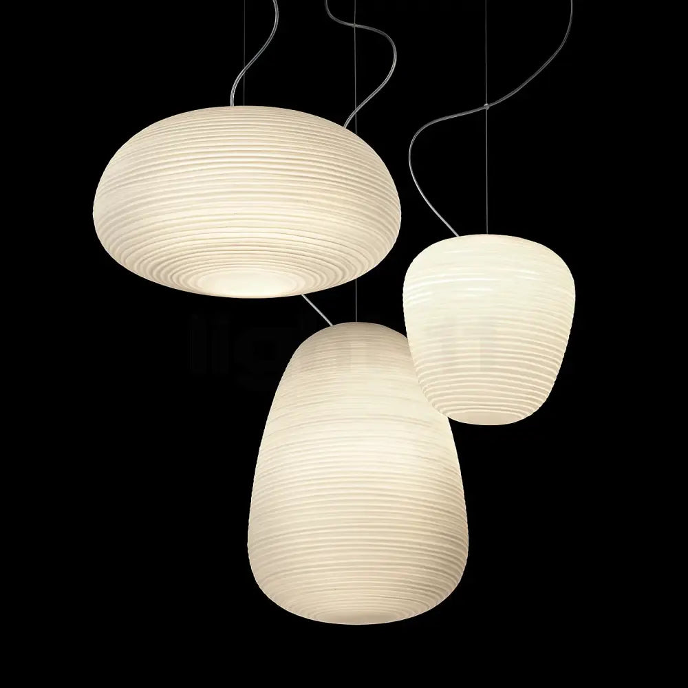 Ribbed off white glass whorl pendant light for kitchen decor
