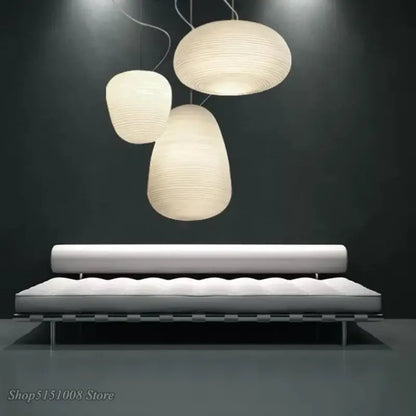 Ribbed off white glass whorl pendant light for kitchen decor