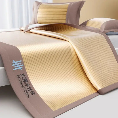 Ribbed pink soft bed mat set bedroom textured pleats