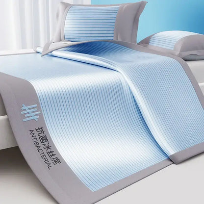 Ribbed pink soft bed mat set bedroom textured pleats