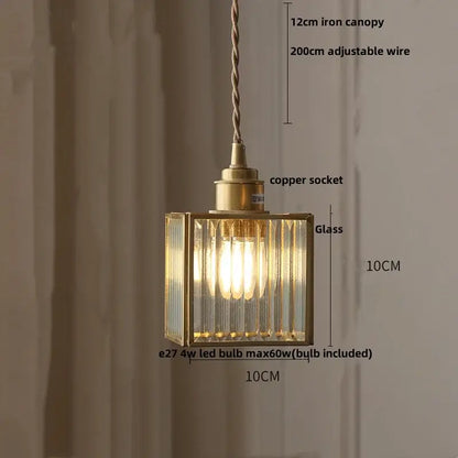 Ribbed teal blue glass led pendant light for dining room