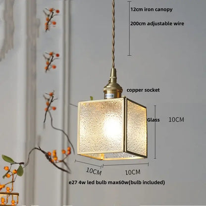 Ribbed teal blue glass led pendant light for dining room