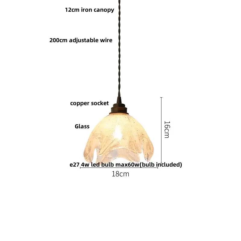 Ribbed teal blue glass led pendant light for dining room