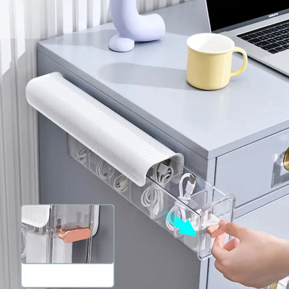Ribbed teal data cable organizer box bedroom wall mounted storage