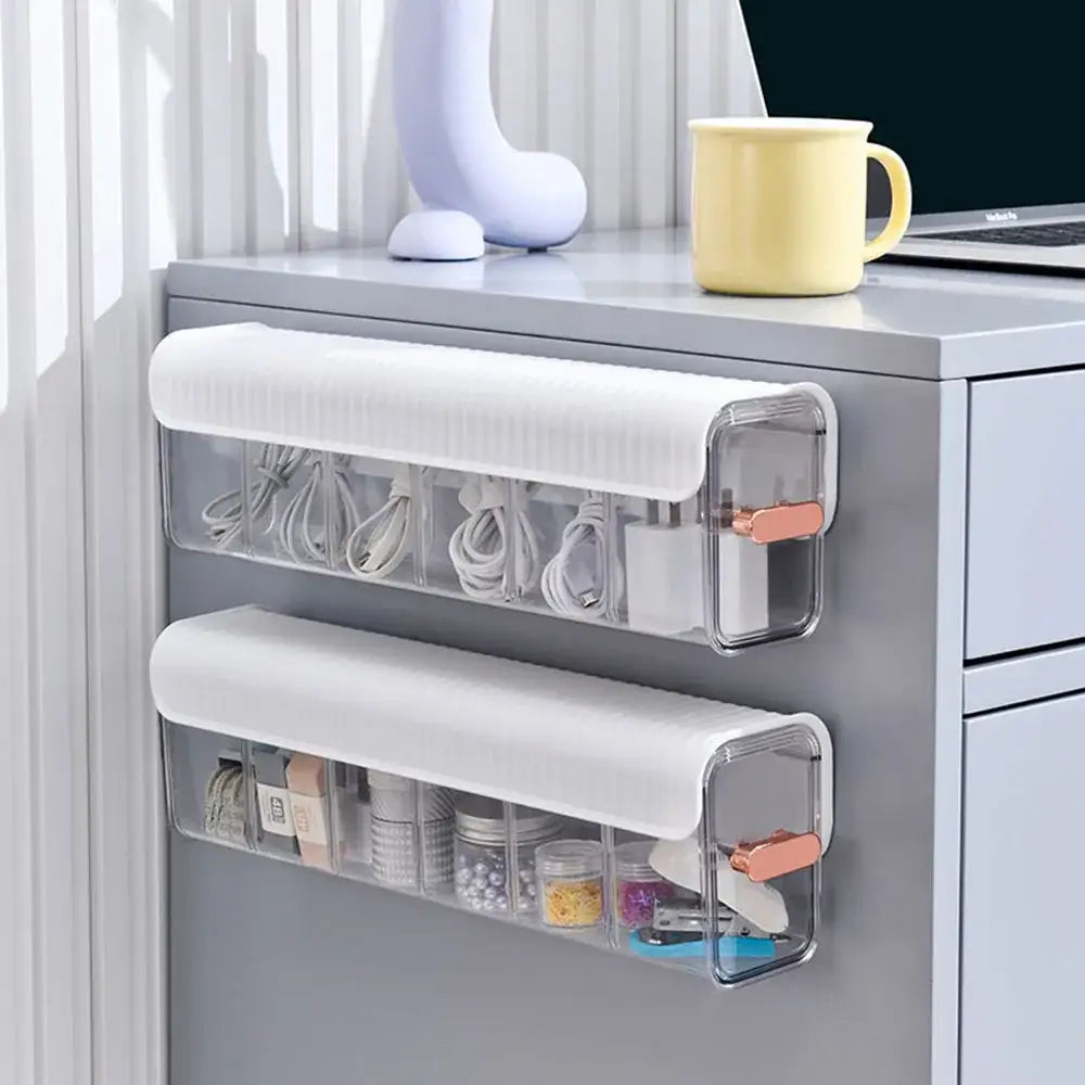 Ribbed teal data cable organizer box bedroom wall mounted storage