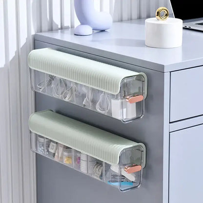 Ribbed teal data cable organizer box bedroom wall mounted storage