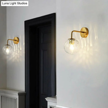 DecorBites™ Rippled Glass Wall Mount Light with Spherical Design - Perfect for Bedroom Reading