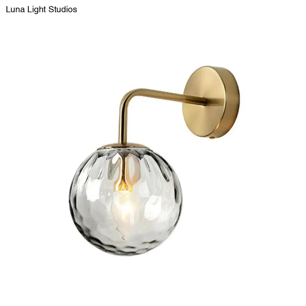 DecorBites™ Rippled Glass Wall Mount Light with Spherical Design - Perfect for Bedroom Reading