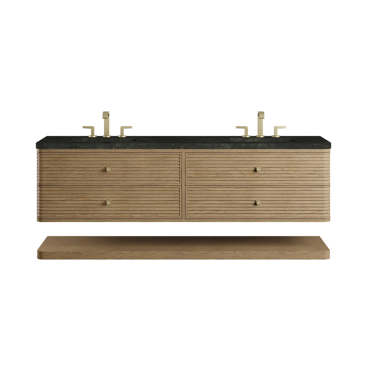 James Martin Allamari 72" Floating Double Bathroom Vanity, Dune Mist