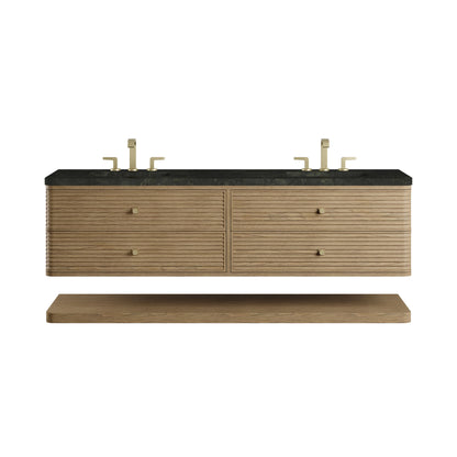 James Martin Allamari 72" Floating Double Bathroom Vanity, Dune Mist