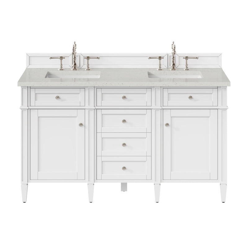James Martin Brittany 60" Double Bathroom Vanity, Bright White