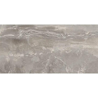 Romano Greige Polished Marble Look Porcelain Tiles 12x24