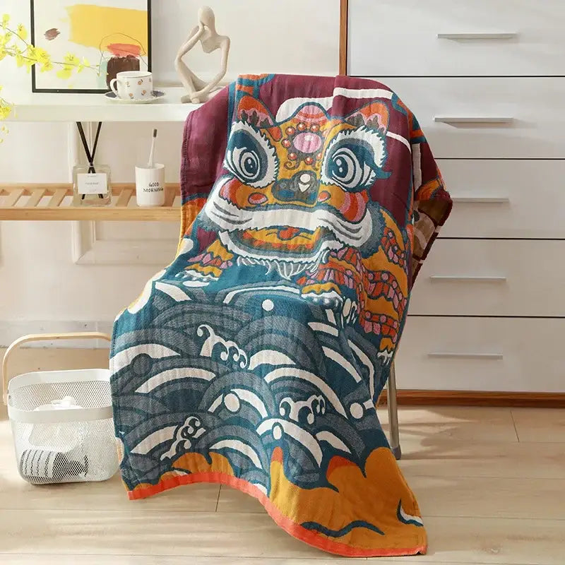 Romantic beige & black floral cotton bath towel bathroom decor