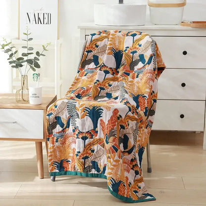 Romantic beige & black floral cotton bath towel bathroom decor