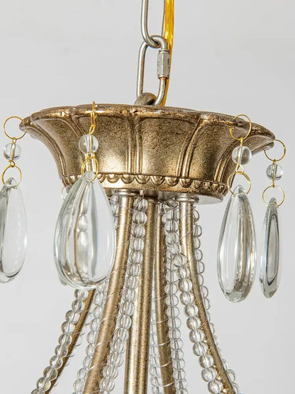 Romantic gold crystal heart ceiling light bedroom chandelier
