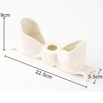 Romantic pink bowknot ceramic candle holder dining room aesthetic decor